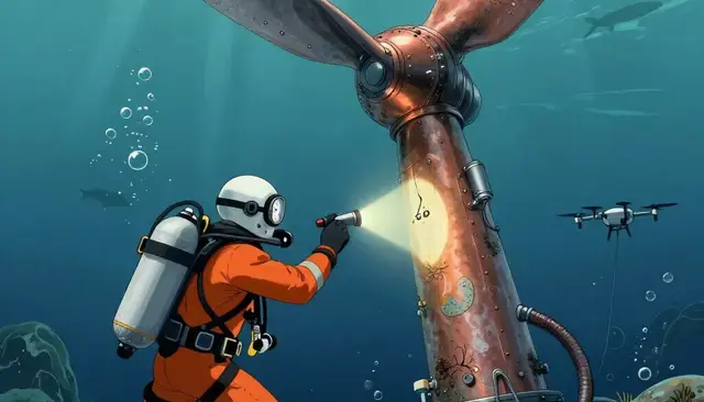 Tidal Turbine Editorial Illustration