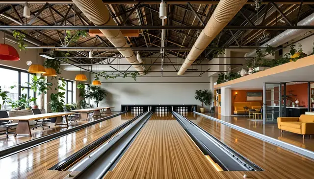 Converted Bowling Alley Office Interior